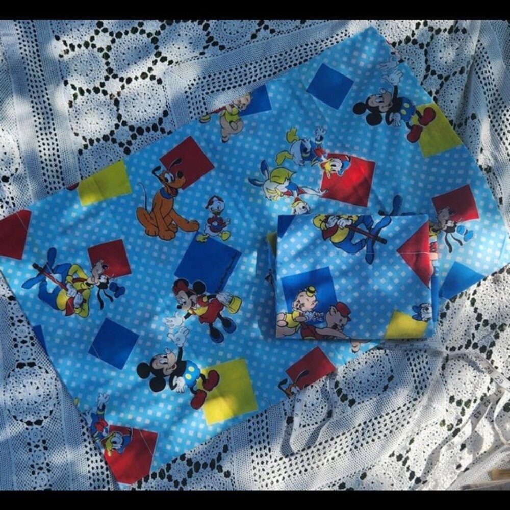 Vintage donald duck, mickey‎ bright vibrant pillowcases set of two.